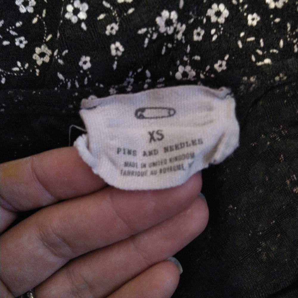 Pins and Needles Black Baby Doll Dress with Floral Print - Picture 4 of 5